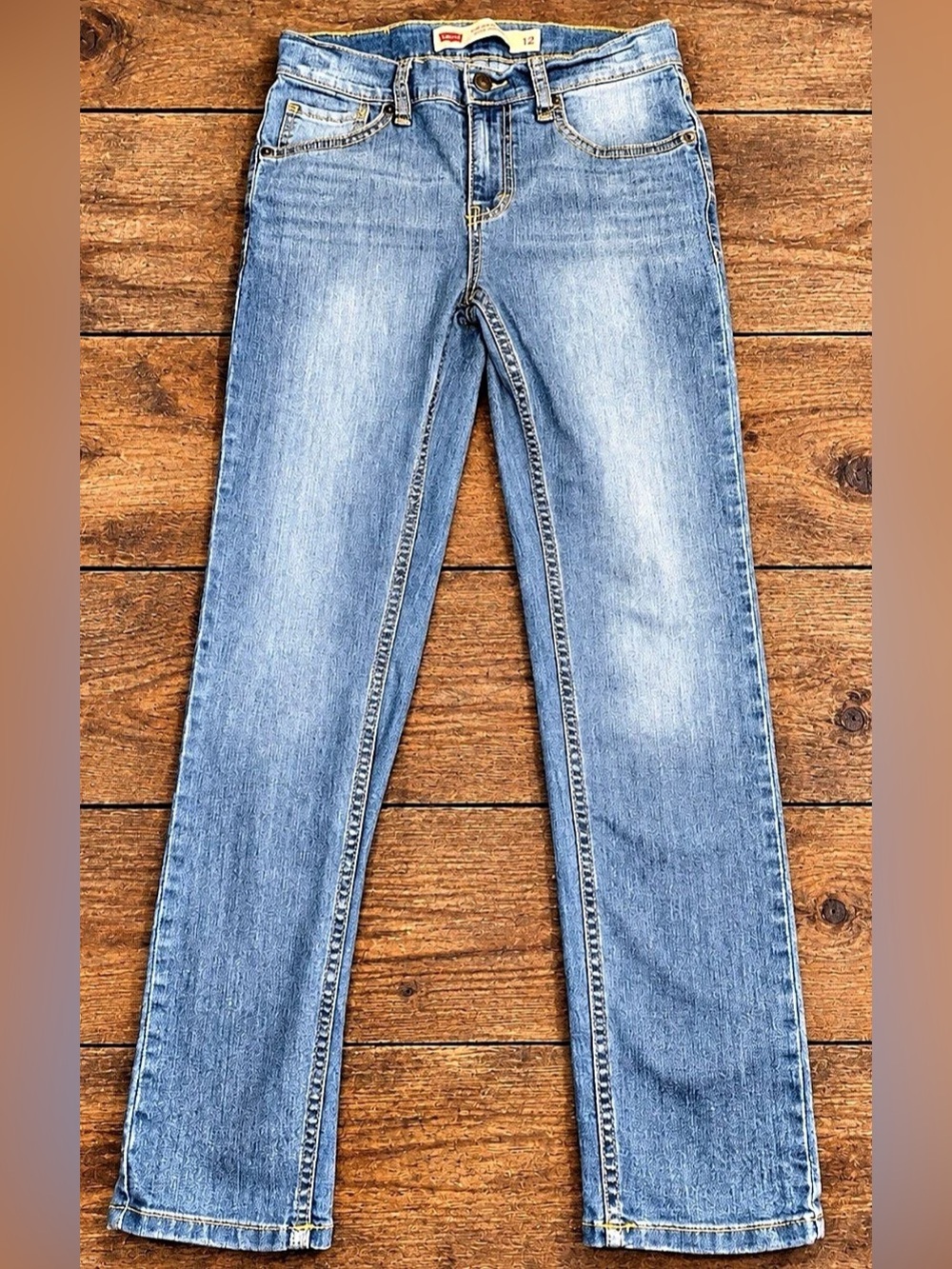Levi’s Boys 510 Performance Skinny Jeans Size 12 Light Wash Stretch